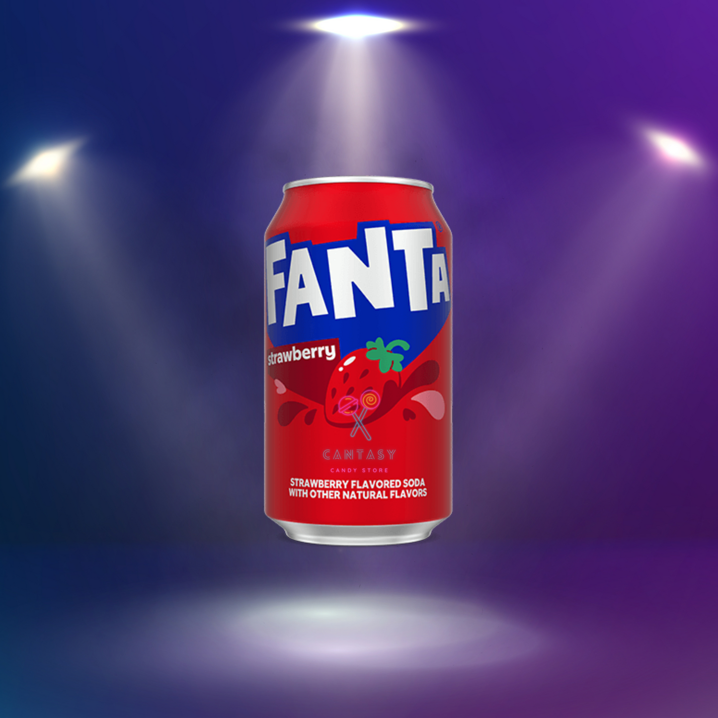 Fanta Strawberry aus den USA: Eine Flasche mit einem Label, das die einzigartige Fruchtigkeit der Limonade bewirbt, umgeben von Erdbeeren. Diese Fanta versetzt Ihren Gaumen in Schwingungen mit ihrem gehypten Sommergeschmack aus Amerika. Genießen Sie das Original Fanta, das Original USA-Geschmackserlebnis, am besten eiskalt. Gönnen Sie sich eine Erfrischung, die den Sommer auf eine neue Ebene hebt.