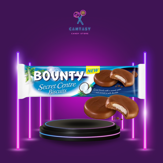 Bounty Secret Centre Biscuits 132g - Kakaokekse mit Kokosfüllung und Milchschokoladenüberzug