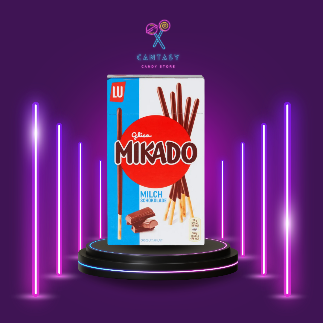 Mikado Milchschokolade Keks Sticks - Knusprige Keksstäbchen mit 49% Milchschokoladenüberzug, verpackt in einer 75-Gramm-Box