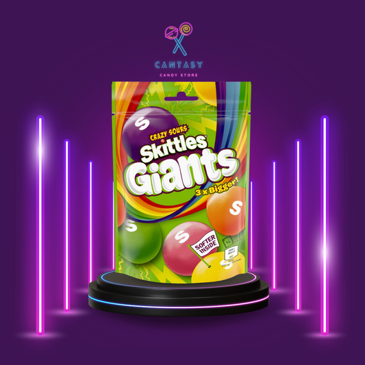 Skittles Giants 132g - Kauenbare Bonbons in einer knusprigen Zuckerschale mit fruchtigen Aromen