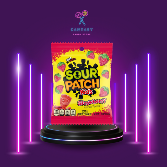 Sour Patch Kids Strawberry 102g - Saure Fruchtgummis mit intensivem Erdbeer-Geschmack